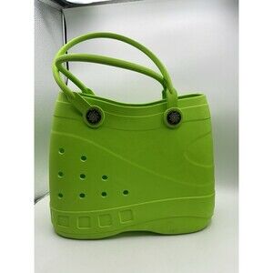 OPTARI Sol Tote Rubber Waterproof Green Beach Pool Travel Handbag Utility